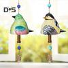 Bird Song Bell Hanging Decoration Spring Resin Bird Wind Chime Outdoor Garden Courtyard Colorful Bird Ornament Pendant Christmas Birthday Gift