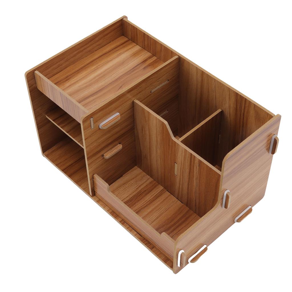Wooden Desk Organize Shelf Multi Layer Space Saving Tabletop Storage Box for Home Office School