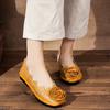 Women's Loafer Flats Shoes Handmade Women Genuine Leather Shoes Autumn Rose Flowers Ballet Flats Shoes Woman Zapatos