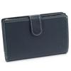 Bifold Wallet Coin Purse Zipper Type PH0451 Dark Stitch 10915 [Kitamura] L-shaped Blue/Ivory [Navy]