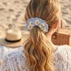 Elastic Crocheted Flower Scrunchies Flores Sweet Hair Tie Exquisite Knitted Hair Rope  Girls