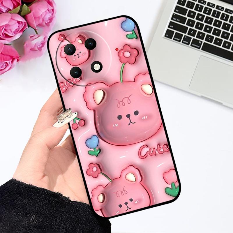 Чехол для Tecno Camon 30S Pro Мягкий Силикон ТПУ Черный Чехол для Телефона Для Tecno Camon 30S Pro Цветочный Узор Coque Бампер Оболочка