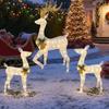 Christmas Lawn Stakes Decorations 3 Pieces Weatherproof LED Insertion Light Up Reindeer Outdoor Christmas Decor For Family Home