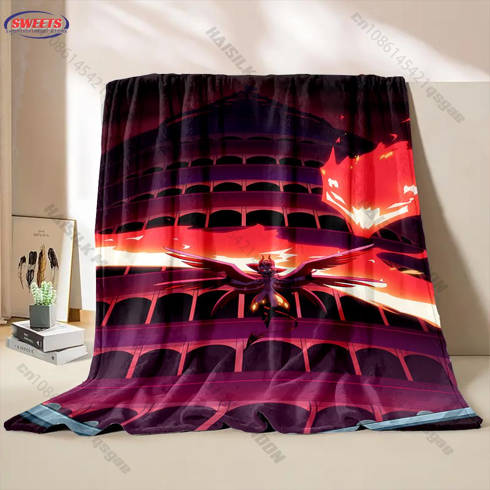 6 Sizes L-Luc1fer M0rningstar H-Hazbin Hotel Theme Print Blanket Home Travel Blanket Sofa Bedding Cover Blanket Wonderful Gift