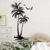 Тропическая кокосовая пальма и птица, наклейки на стену, самоклеящиеся креативные наклейки для украшения стены при входе