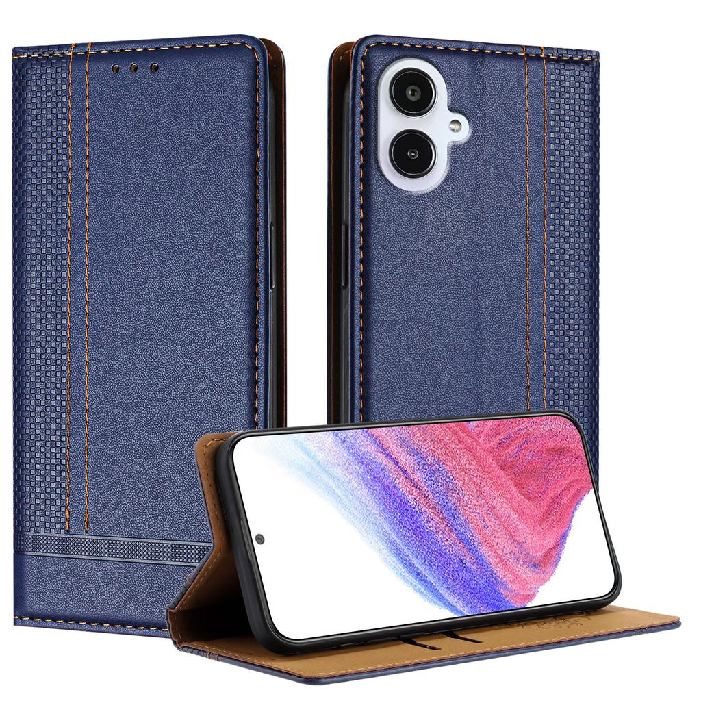 For Samsung Galaxy A25e Case L-Shaped Grid Pattern Leather Stand Phone Cover with Card Slots