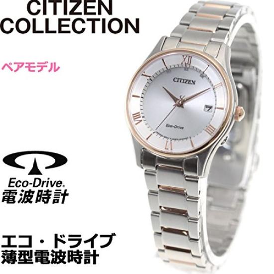Citizen Collection Thin Pair Model ES0002-57A Eco-Drive Radio-Controlled Watch, Series, Women's