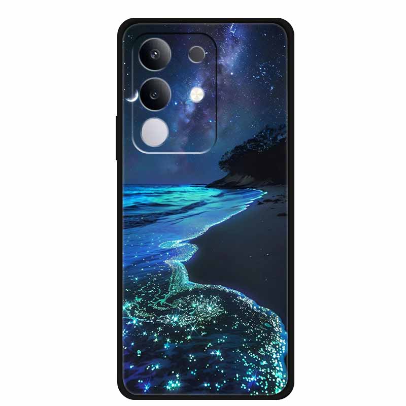 For vivo T4x Cover Silicone TPU Phone Case Funda for vivo T4x 5G V2437 Black Back Bumper Soft Protector Cartoon Anime Cute Capa