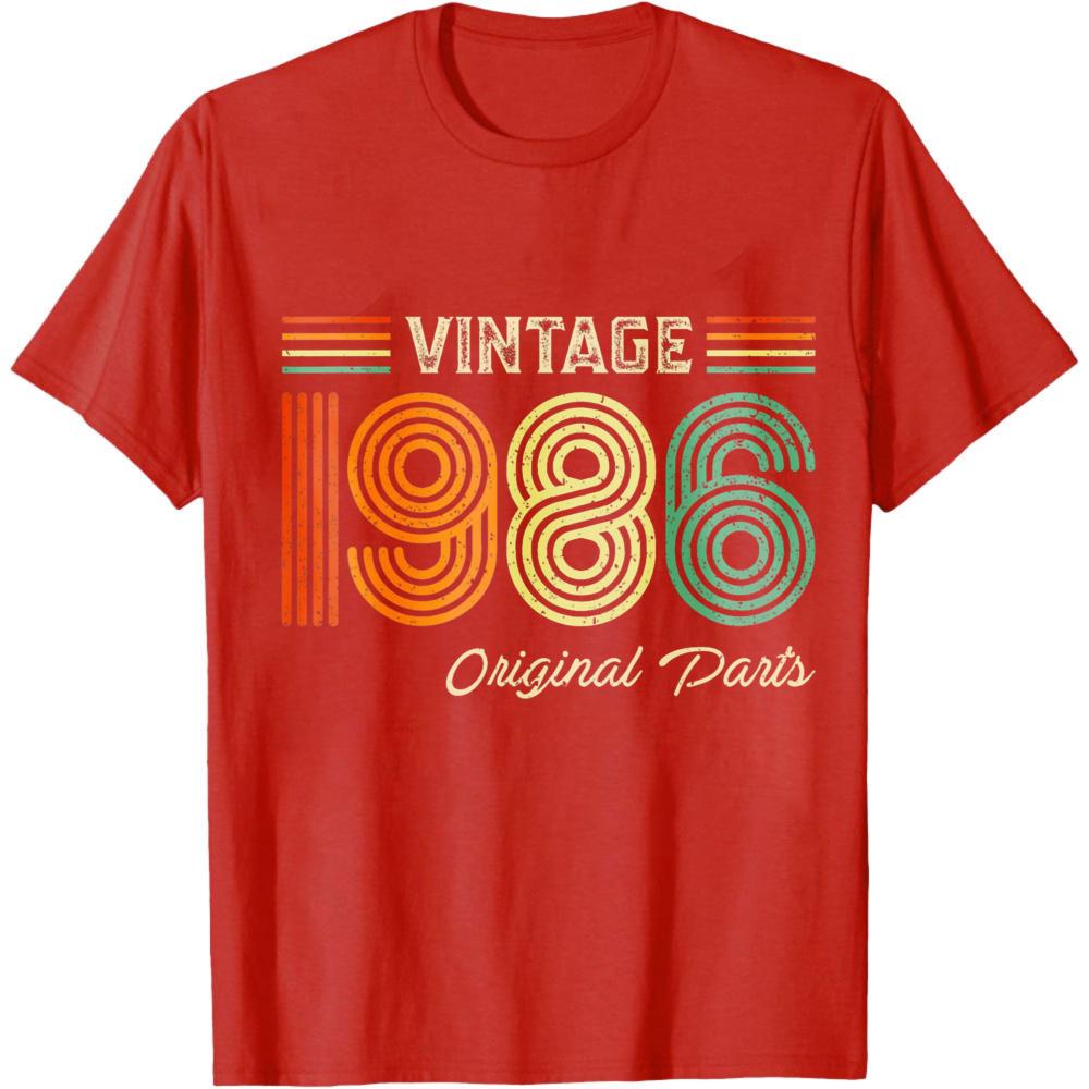 Vintage 1986 Original Parts Summer Men TShirt Retro Style Casual Wear For Birthday Gift Anniversary Celebration Party Outfits
