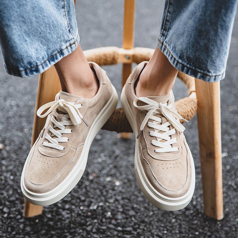 Genuine Leather Men's Casual Shoes Are Versatile for Sports Trendy and Retro Casual Sports Breathable Men Shoes Sneakers  Shoe