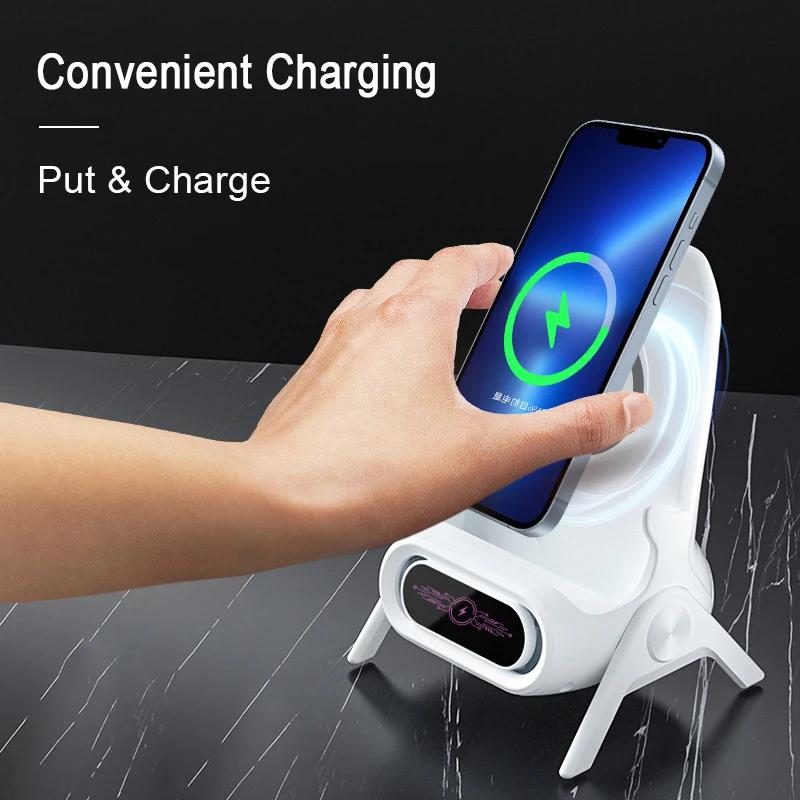 15W Mobile Phone Wireless Charger Compact Desktop Holder Convenient Fast Charging for Phone/Tablet Smart Charging Stands