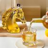 Whiskey Bottle Engraved Horse Head Shape Glass Decanter for Whiskey Bourbon Brandy Unique Liquor Bottle Gift for Whiskey Lovers
