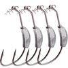 4pcs Fishing Hook Fishing Crank Barbed Lead Offset Lure Hooks Soft Bait Pin Tackle Accessories Set