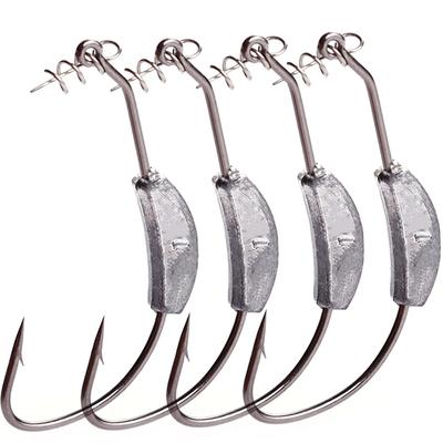 4 шт. рыболовный крючок, рыболовные крючки с колючим свинцом, смещенные крючки для приманки, мягкая наживка, штифт, набор аксессуаров для снастей