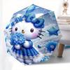1pc Hello Kitty Blue Fantasy Umbrella with Plastic Handle,Suitable for All Seasons Home Travel Outdoor UmbrellaSanlio423