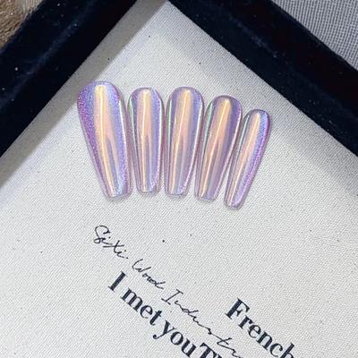 Чистая ручная фототерапия носимые планшеты для ногтей цветные Aurora носимые готовые изделия многоразовые пластыри для ногтей