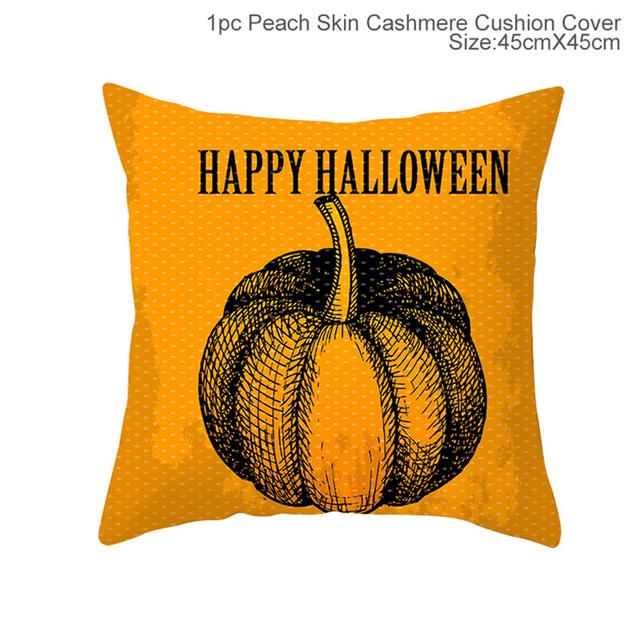 45x45cm Halloween Cushion Cover Pumpkin Bat Wizard Ghost Halloween Decor For Home Pillowcase Ornament Scary Halloween Party Gift
