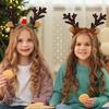 Christmas Reindeer Antlers Headband Women Fawn Horn Hair Hoop Party Costume Ears Plush Material Flexible Fit Headwear