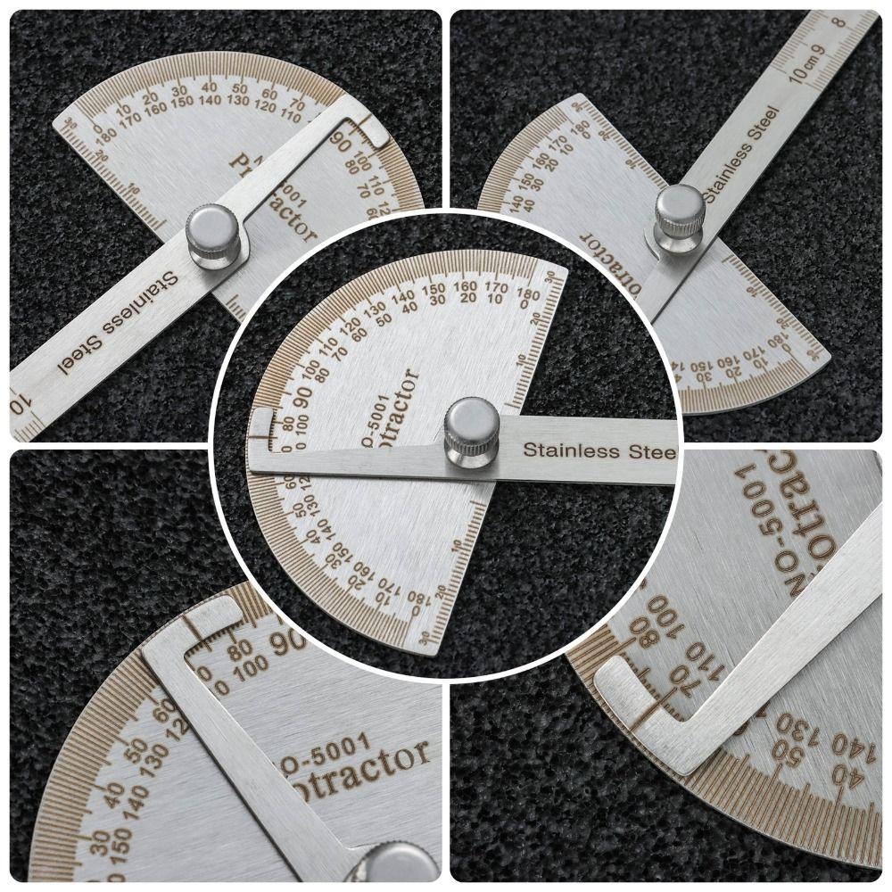 Math Craftsman Stainless Steel 180 Degree Rotary Angle Finder Protractor Measuring Ruler