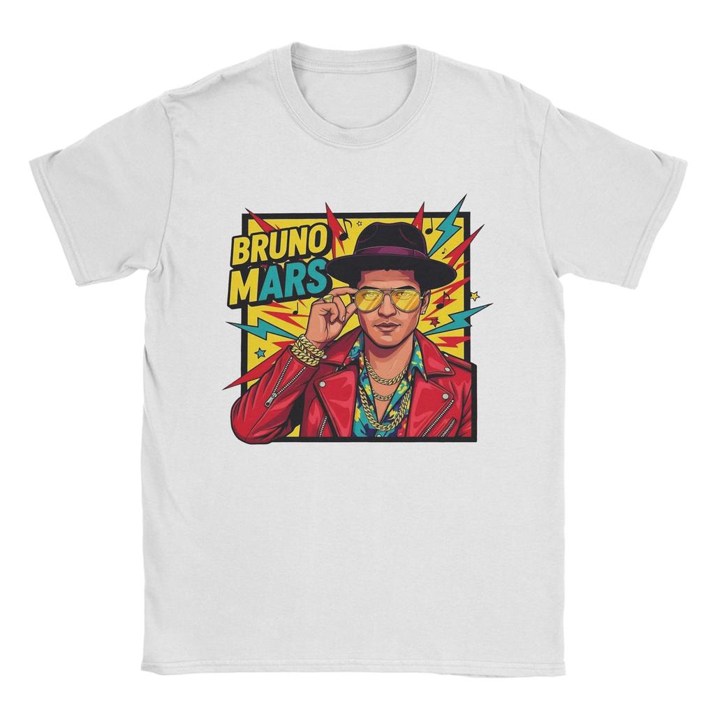 Rapper Bruno Mars T Shirt Unisex Pure Cotton Funny TShirts Crew Neck Tee Shirt Short Sleeve Clothing Plus Size
