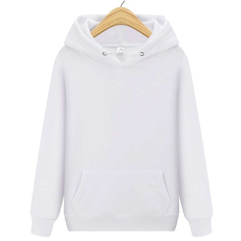 Унисекс толстовка с капюшоном из флиса, 180 г, однотонная - Однотонная, Большого размера, С длинным рукавом