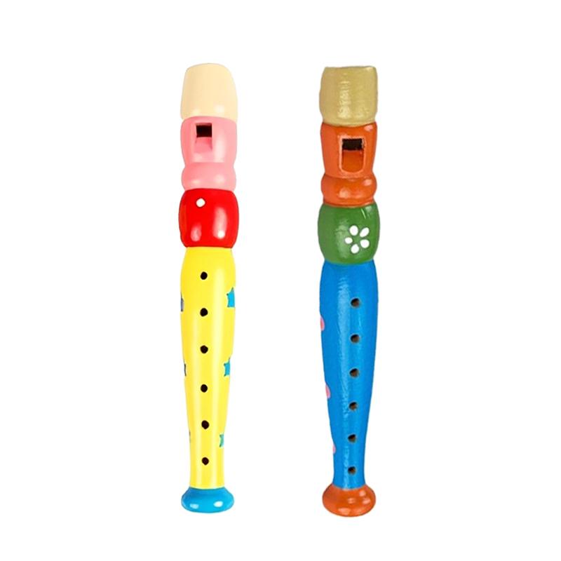 2 шт. 6-дырочная деревянная флейта, красочные детские развивающие музыкальные игрушки, детский музыкальный инструмент, труба, горн, гудок TMZ