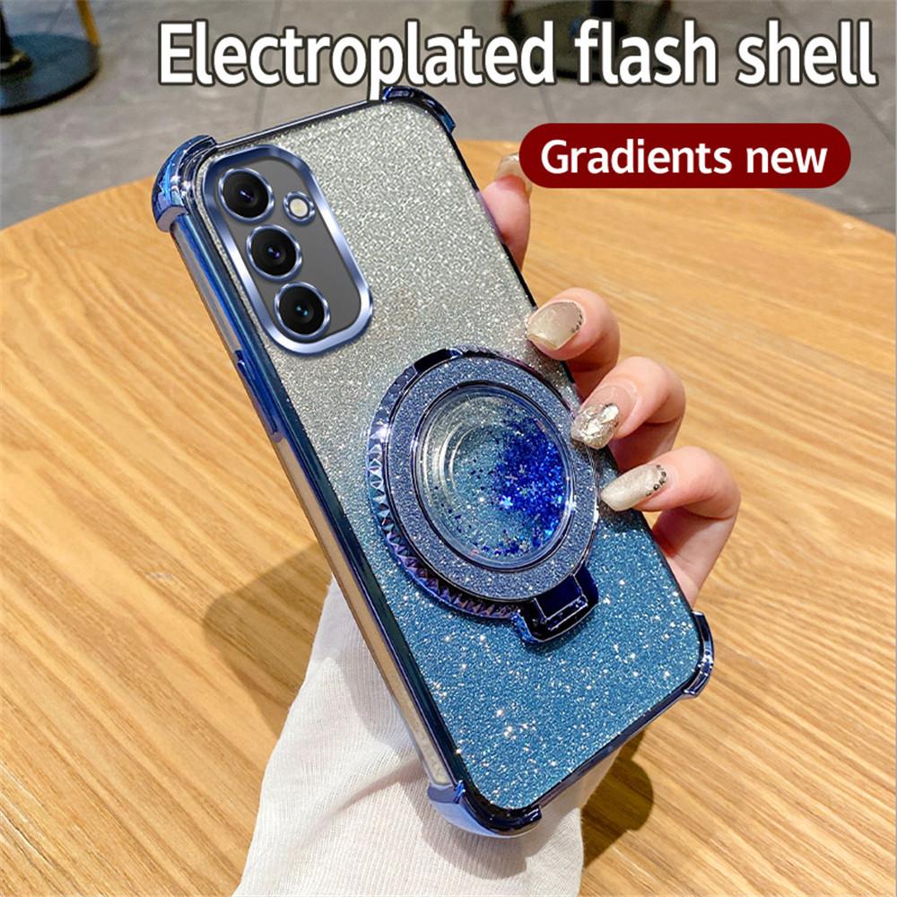 Чехол для телефона Quicksand Glitter с магнитной подставкой для Samsung A15 A25 A35 A55 A54 A34 A14 A24 A13 A53 A23 A33 A32 A52 A51, мягкий чехол