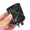 Светодиодная быстрая зарядка 25 Вт с двумя портами и поддержкой PD+QC3.0 для мобильных телефонов - стандарты США/ЕС/Великобритании