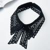 New Hollow Lace Embroidery Fake Collar For Women White Black False Detachable Collar Lapel Shirt Tie Necklace Clothes Accessory