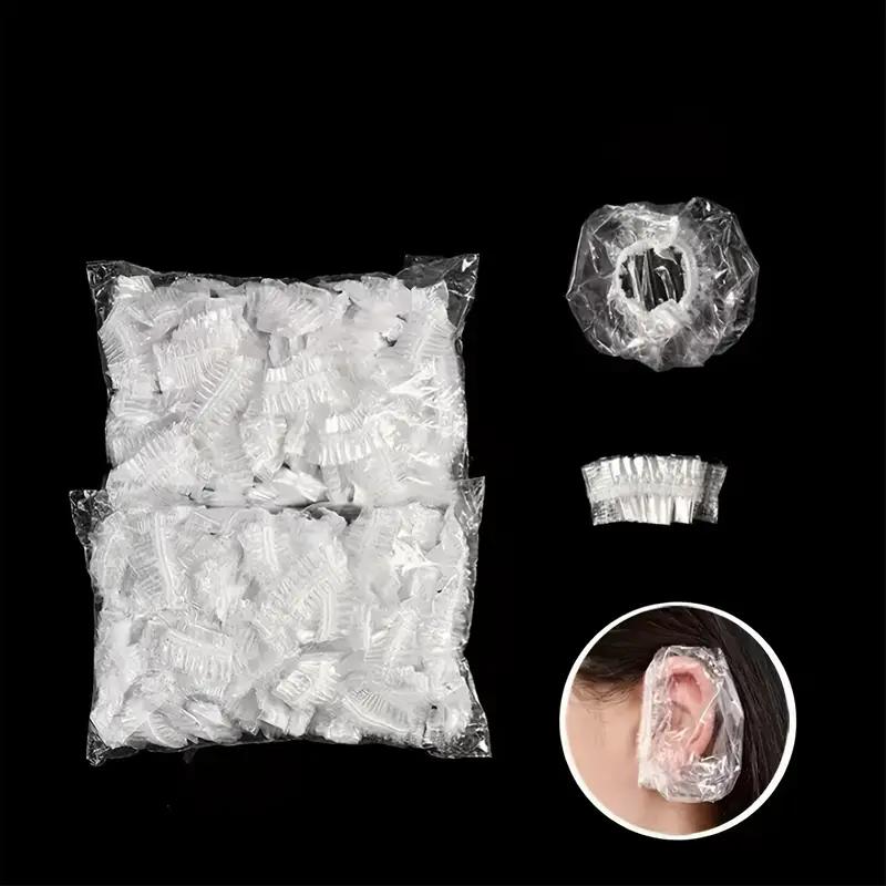 100/200Pcs Disposable Ear Cover Waterproof Ear Protector Hair Dyeing Bath Shower Earmuffs Caps Hairdressers Barber Accessory