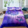 Dream Catcher Duvet Cover Set Purple Bedding Set Chic Boho Mandala Floral Feather Design Galaxy Comforter Cover Set Queen Size