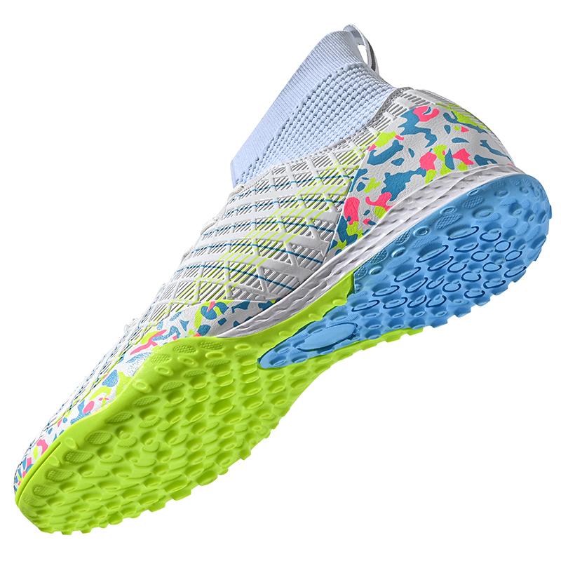 32-45unisex Football Shoes High-top Elastic Socks PVC Rubber Soft Bottom TFFootball Shoes Men's Special Children Competition Training Football Shoes