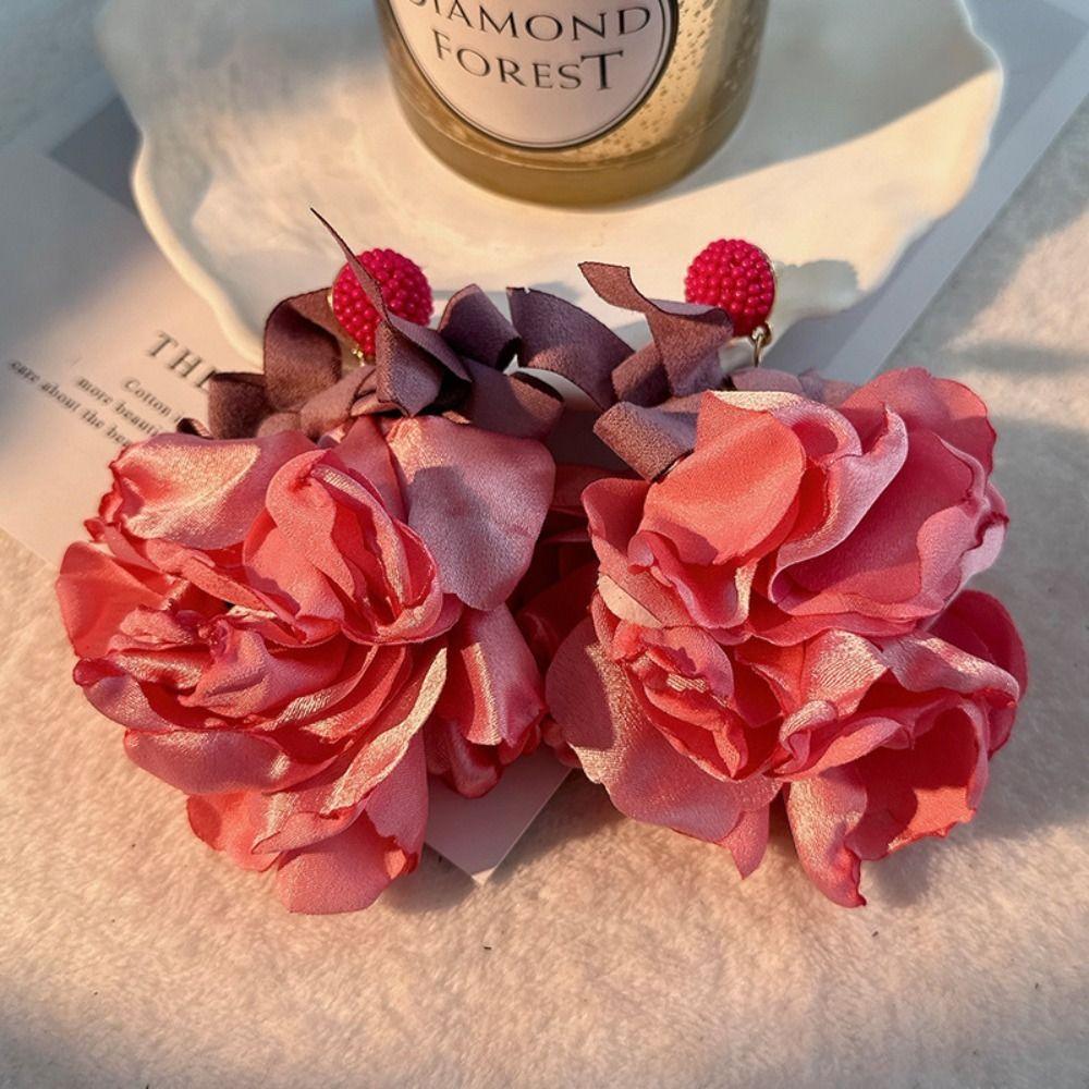 Colorful Flower Earrings Classic Romantic Earrings Bowknot Dangle Earrings Korean Style Accessories