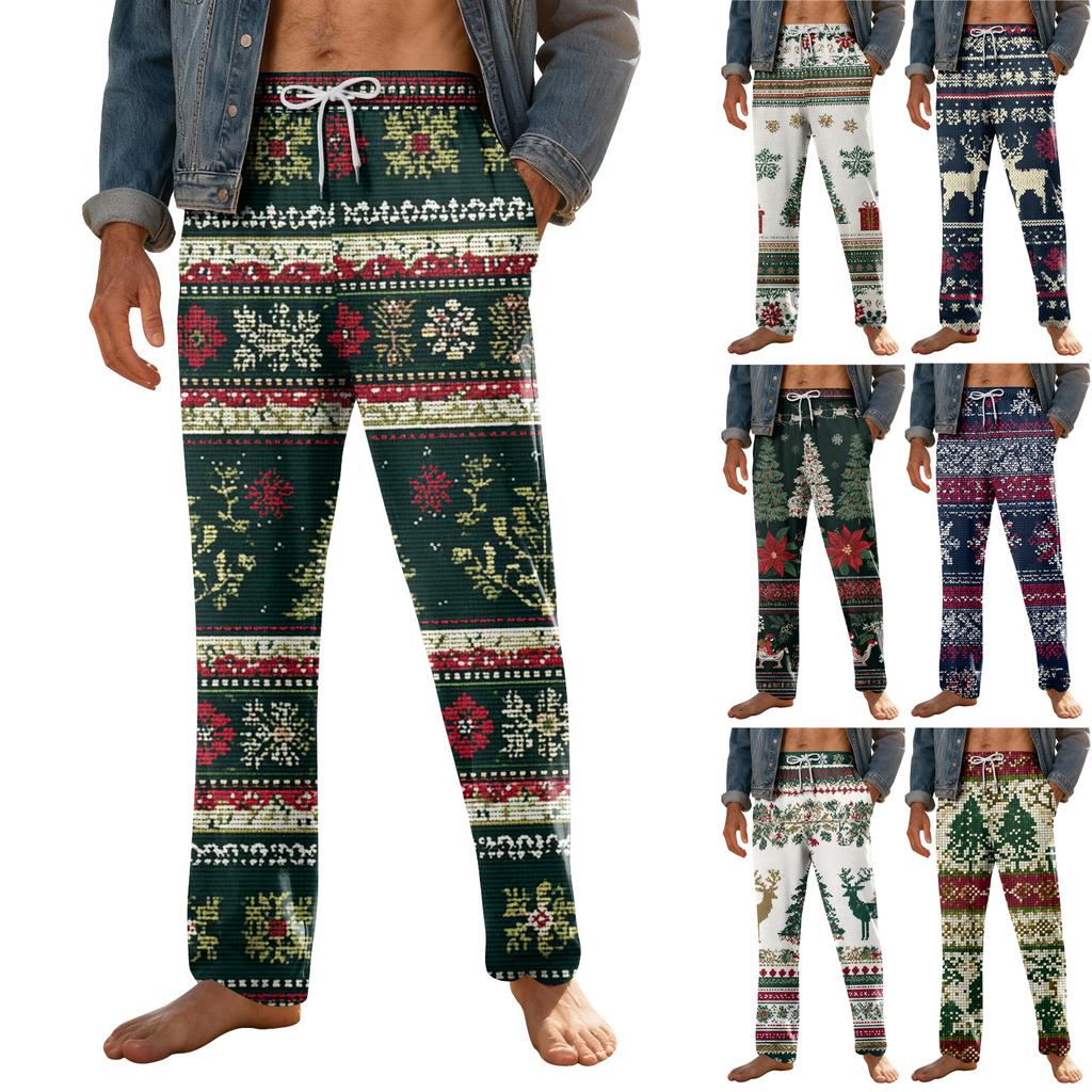 Мужские домашние мягкие пижамные штаны со шнурком и карманами, повседневные спортивные штаны