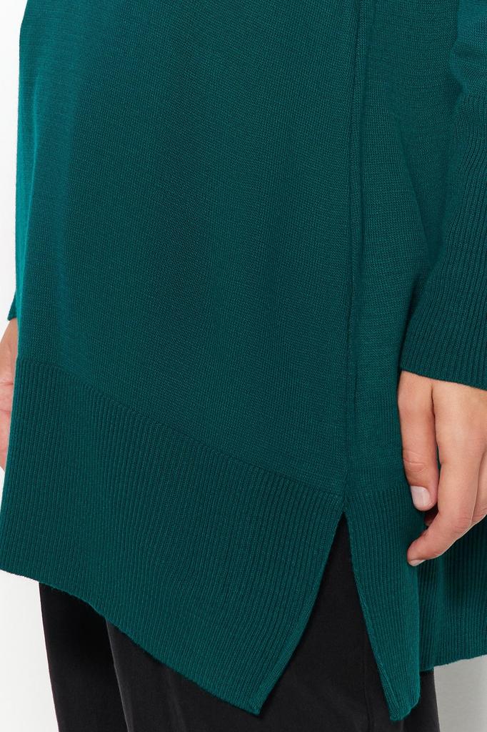 Женский модный стильный свитер в хиджабе, черный трикотаж с высоким воротником, свитер