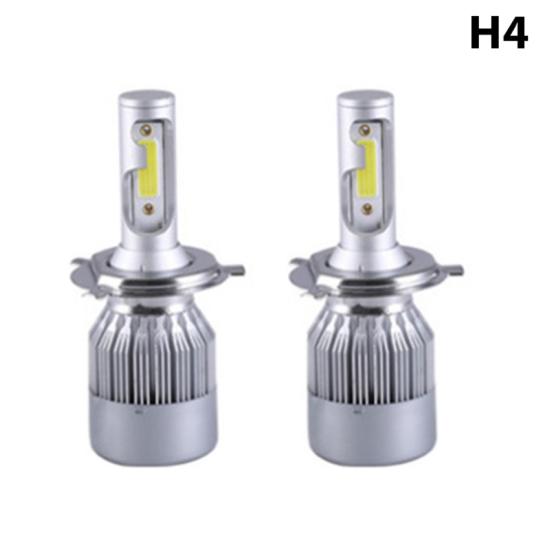 2Pcs C6 H1/H4/H7 Car LED Headlight Bulb 6000K Super Bright Light Driving Lamp