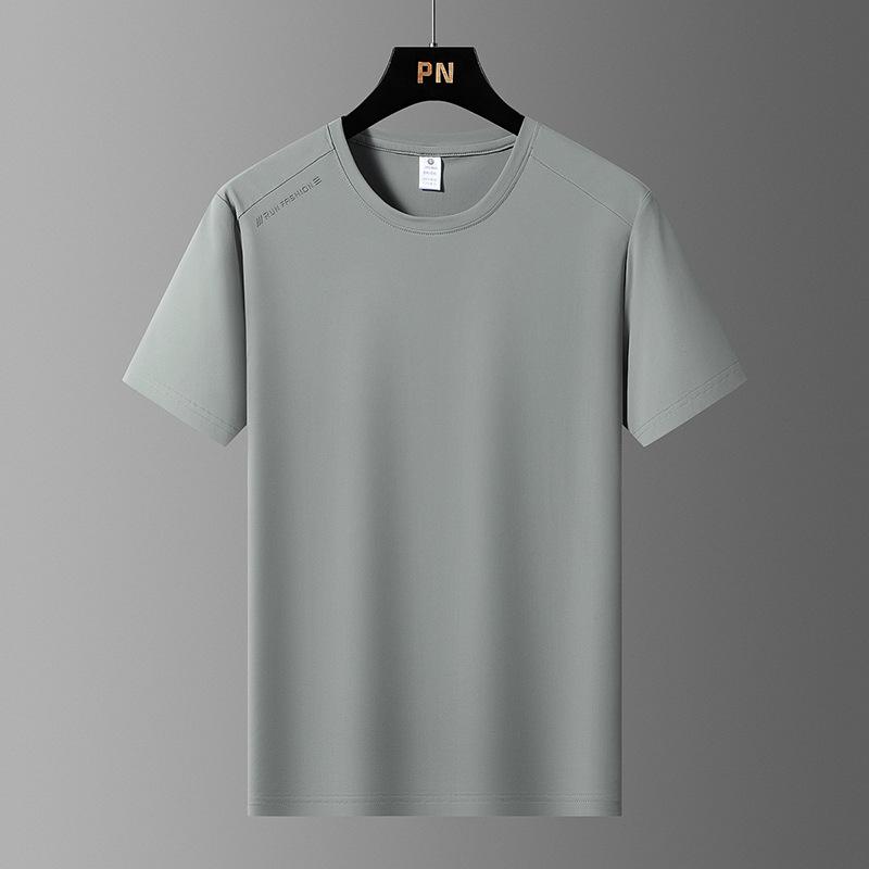Ice Silk Short-sleeved T-shirt Men's Thin Loose Quick-drying Breathable Large Size Top Sports Casual Mesh Short-sleeved T-shirt
