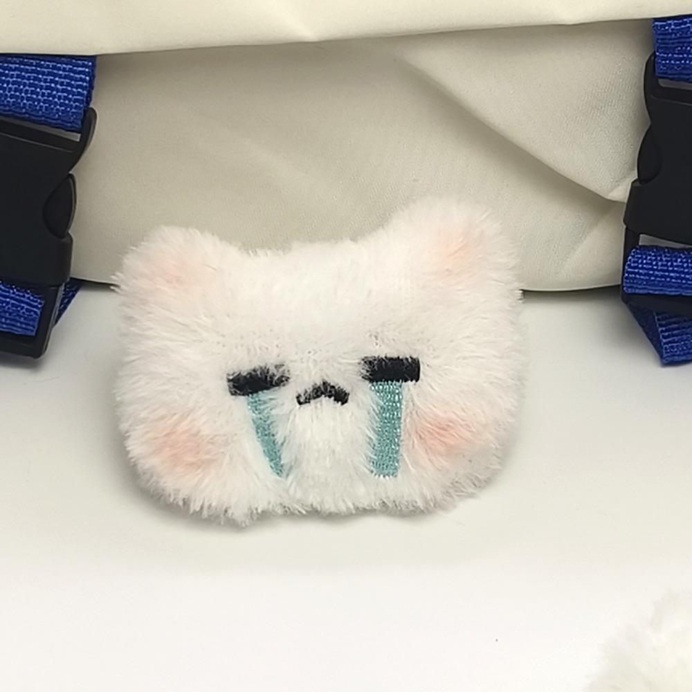 Cute Headphones Kitten Couple Keychain Mini Crying Cat Doll Plush Keyring Cartoon Bag Pendant Charms Backpack Decoration A19