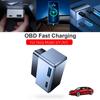 Разъем OBD для Tesla Model 3 YXS, удлинитель портов для телефона PD, быстрая зарядка, USB Type-C, настенное зарядное устройство с двумя головками, OBD2, адаптер-сплиттер
