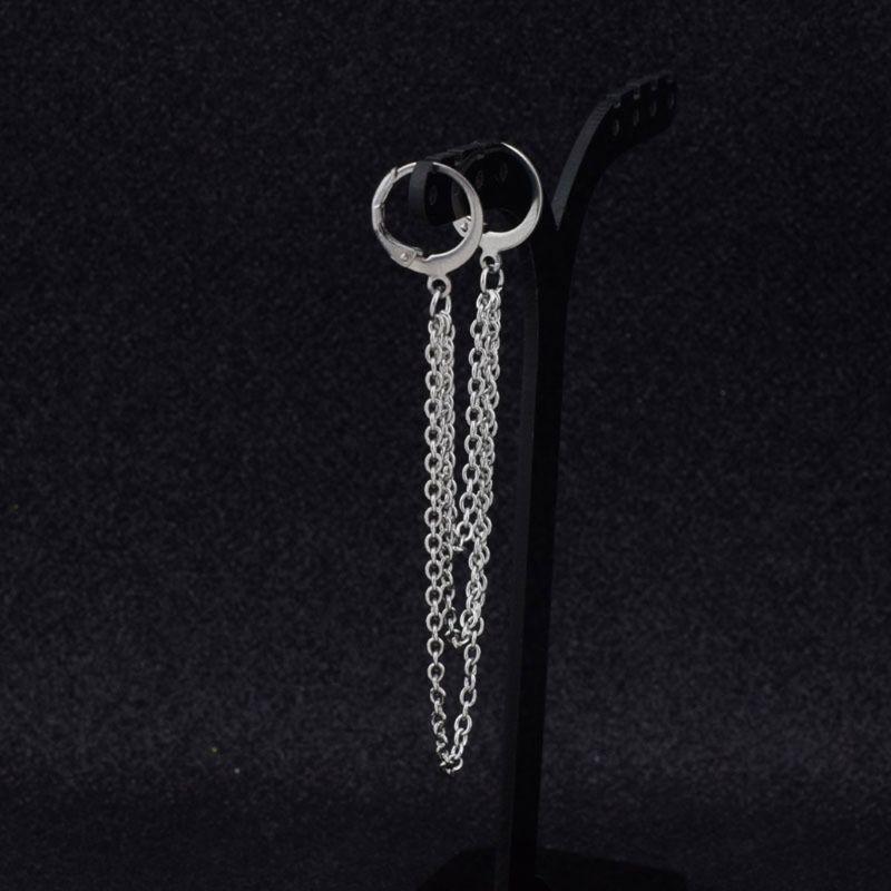 Корейские серьги цепочка титановая сталь
