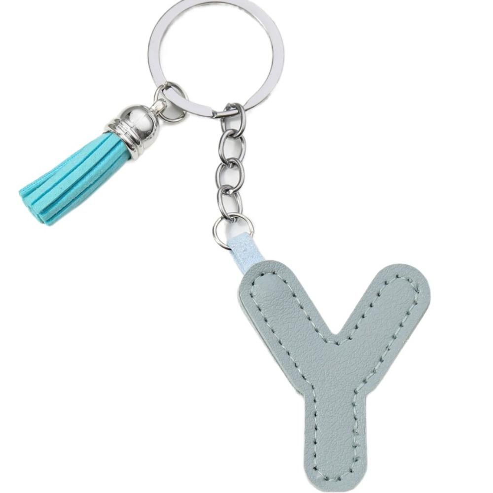 Брелок для ключей с алфавитом, пряжка для ключей от автомобиля, органайзер для ключей, деловой держатель для ключей из искусственной кожи, 26 букв, брелок в подарок