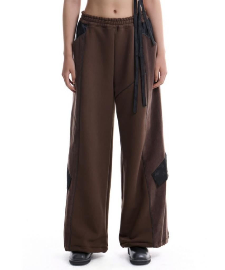 71TO96 Corduroy Mixed Hanbok Sweat Pants (Brown)