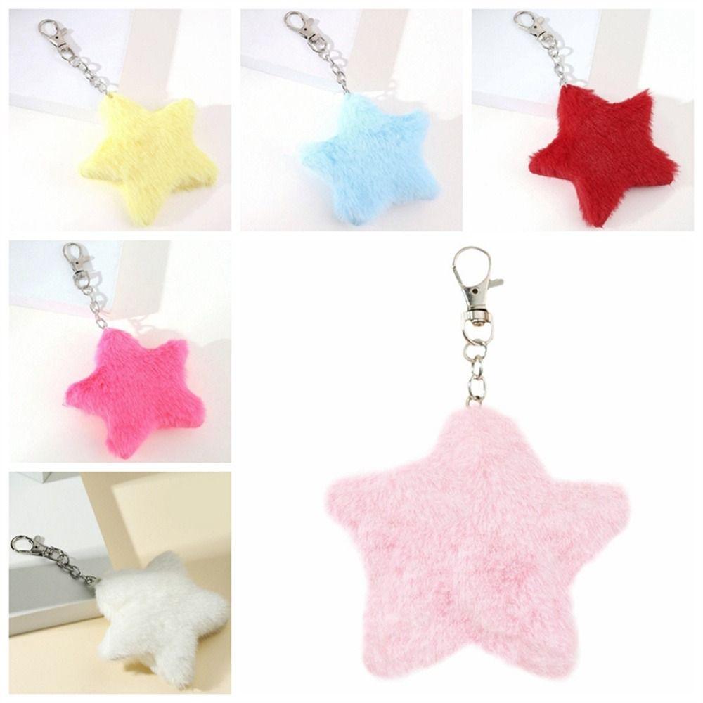 Pompom Pentagram Hairball Furry Star Doll Star Key Chain Lovely Star Plush Pendant Handbag