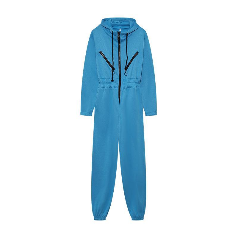Women's Zipper-Hooded Sports Casual Jumpsuit 2022