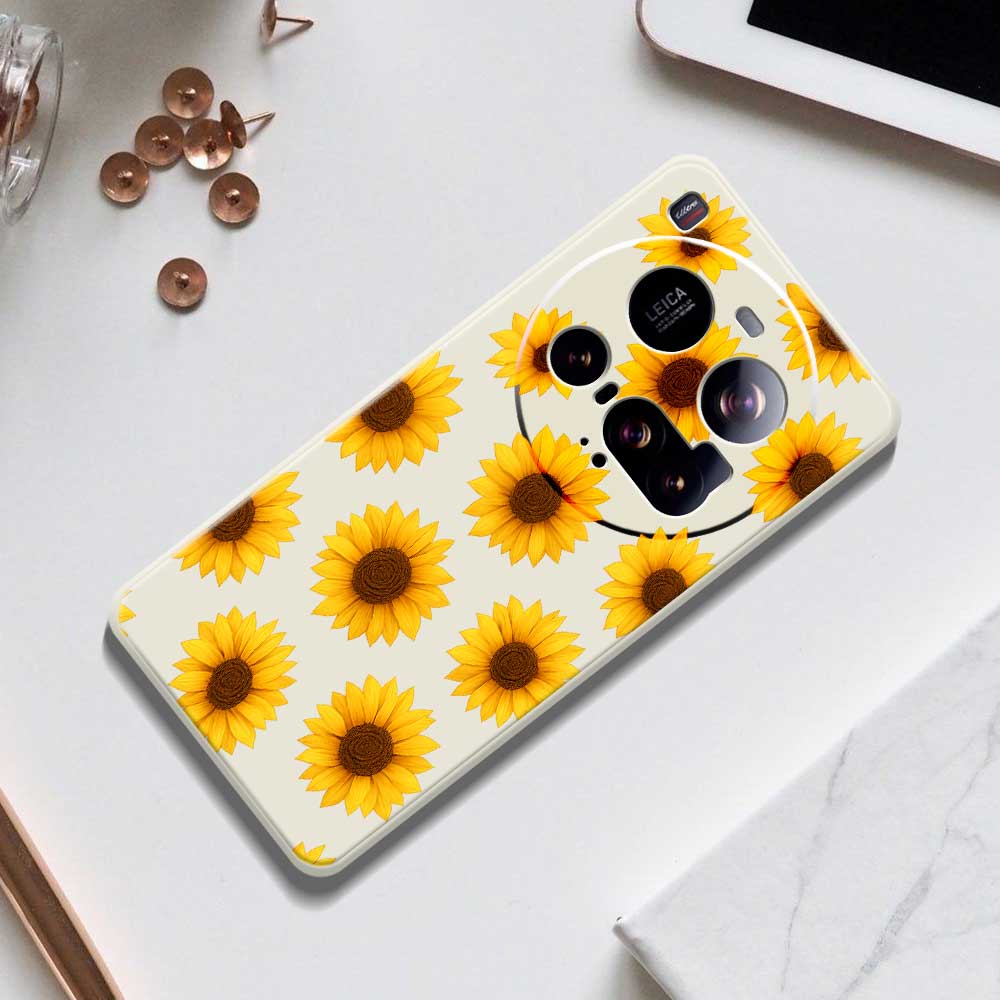 For Xiaomi 15 Ultra Case Sunflowers Pattern Printing Straight Edge TPU Phone Back Cover