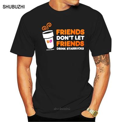 Dunkin Donuts Don't Let Drink Brown T Shirt мужская футболка летняя брендовая футболка европейского размера