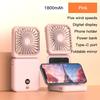 Мини-вентилятор 3-в-1, носимый на шее, ручной, со складным зеркалом и Power Bank, тихий, компактный и портативный для летних видов спорта