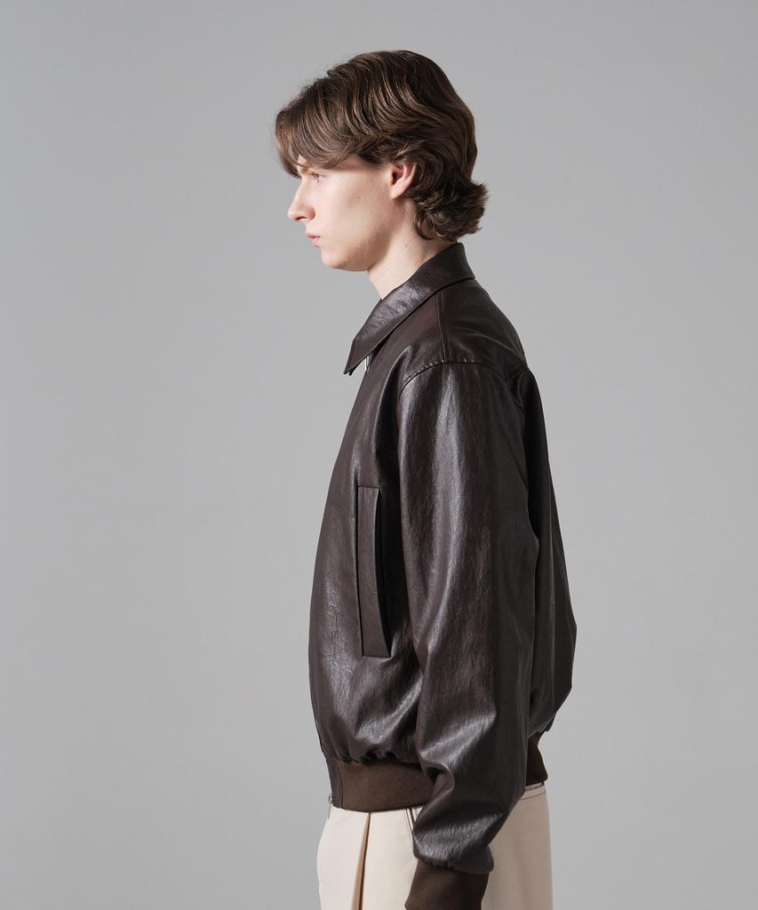 Fillchic Leather Blouson (Dark Brown)