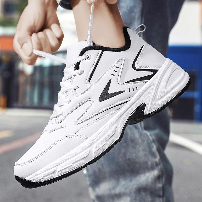 39-45 осенне-зимние мужские спортивные туфли большого размера с короткими бархатными волосами, противоскользящие и уличные мужские кроссовки для фитнеса