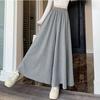 Модная юбка-трапеция с высокой талией, однотонная, широкая, с эффектом похудения, для осени/зимы